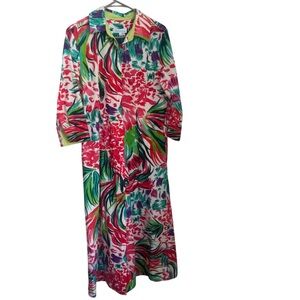Perlavera Cassie Multicolor Printed Maxi Dress Women's Medium